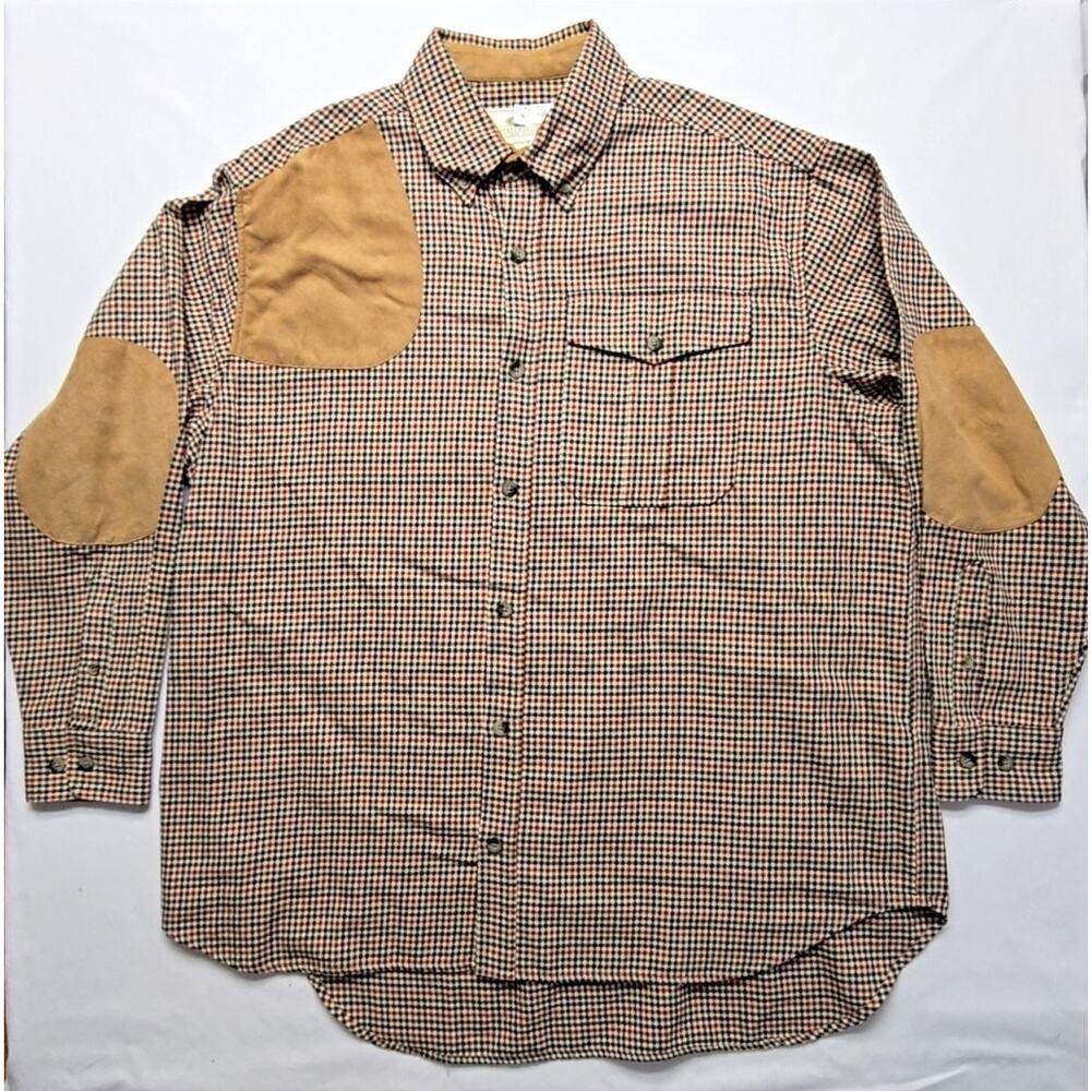 Boyt Harness Co Plaid Shirt Suede Patches Outdoor Apparel 2XL Hunting Flannel